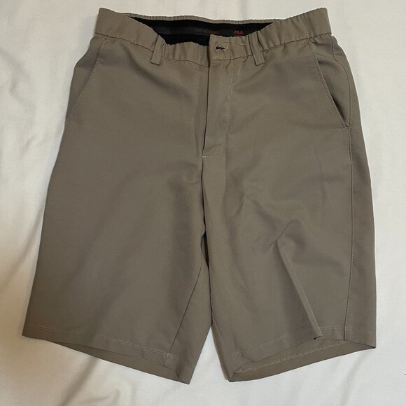 FILA Golf Shorts Mens 30 Inch Gripper Waistband Tan Preowned - Picture 1 of 2